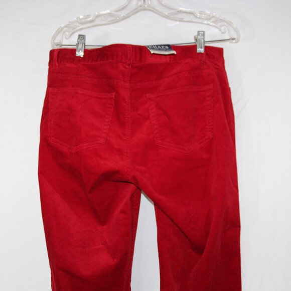 Chaps Women's Dark Tart Red Corduroy Pants, Size 8P, Slimming Fit NEW - Picture 6 of 10